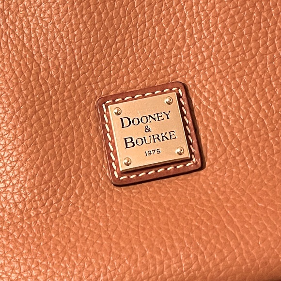 Dooney and Bourke Purse Orange/Tan with Brown Border and Gold Label. Like New! - Picture 5 of 10